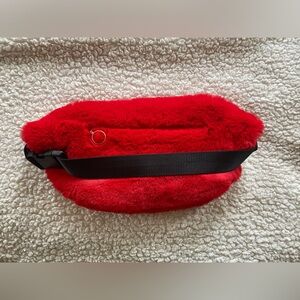 New TaraShakti Red Faux Fur Fanny Pack